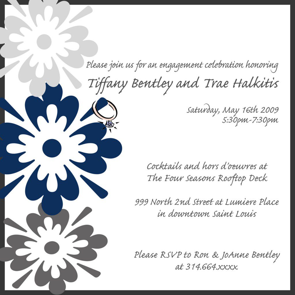 Modern Flower Engagement Invitation
