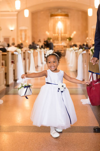 Flower Girl at Our Lady of Pillar Wedding | Events Luxe Weddings