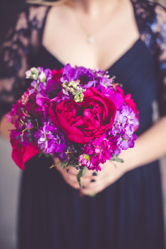Magenta & Eggplant wedding bouquet | Events Luxe Weddings