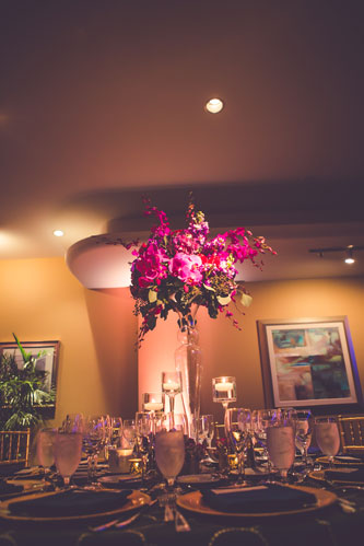 Magenta table setting at the Chase Park Plaza | Events Luxe Weddings
