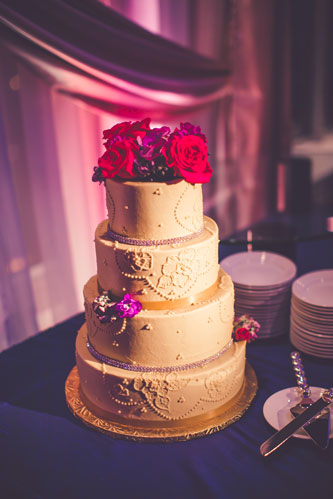 Magenta & Eggplant Wedding Cake | Events Luxe Weddings
