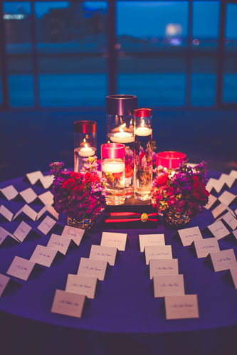 Magenta & Eggplant place settings | Events Luxe Weddings