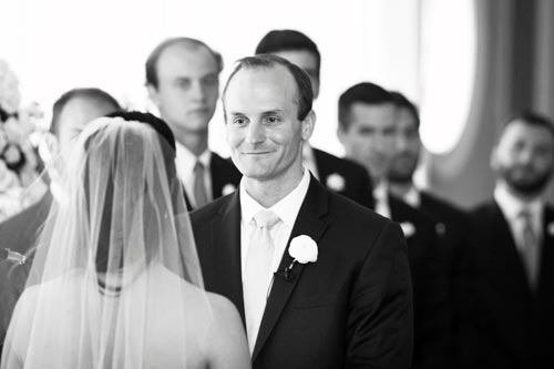 Groom reacts at wedding at Old Warson Country Club | St. Louis Weddings by Events Luxe