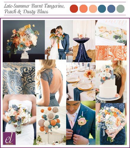 Shayna & Dan – Late-Summer Blue and Orange - Events Luxe