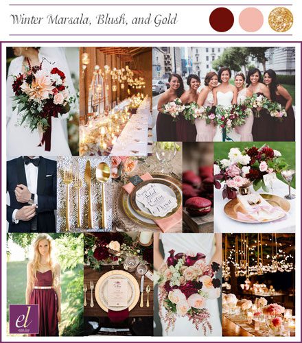 Rouge Winter Wedding color board | Events Luxe Wedding