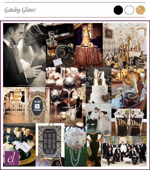 old hollywood wedding color board | Events Luxe Weddings