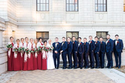 Red wedding bridal party | Events Luxe Wedding