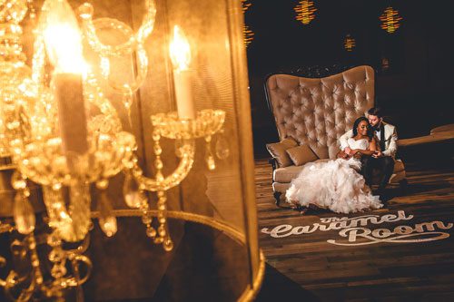 Bride & Groom at Caramel Room | Events Luxe Wedding